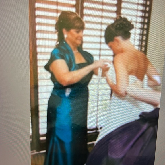 Jade Couture Mother of the Bride Teal Gown - Picture 11 of 16